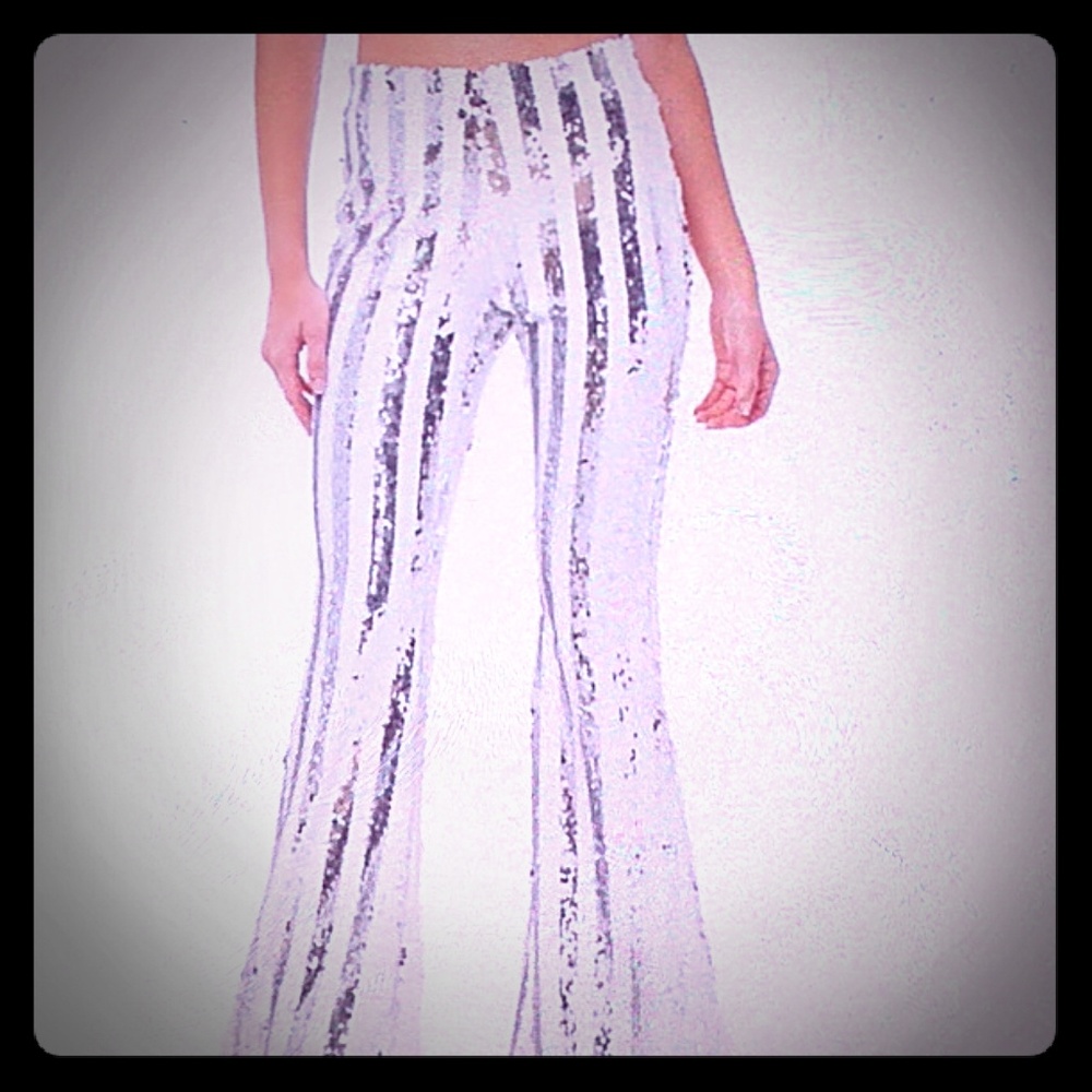 Striped sequin flare Pants